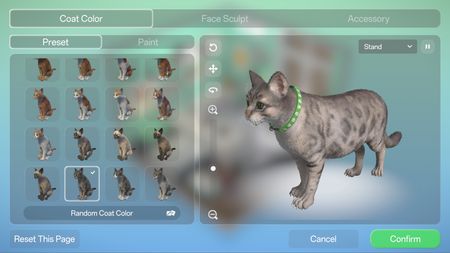 Pet coat colour presets
