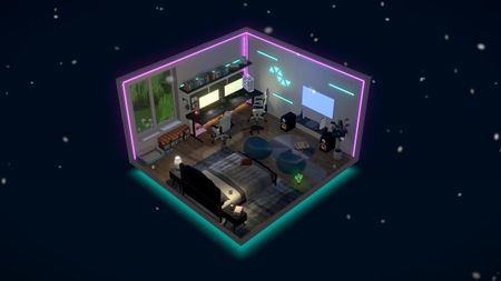 Room 2: snowy weather, midnight